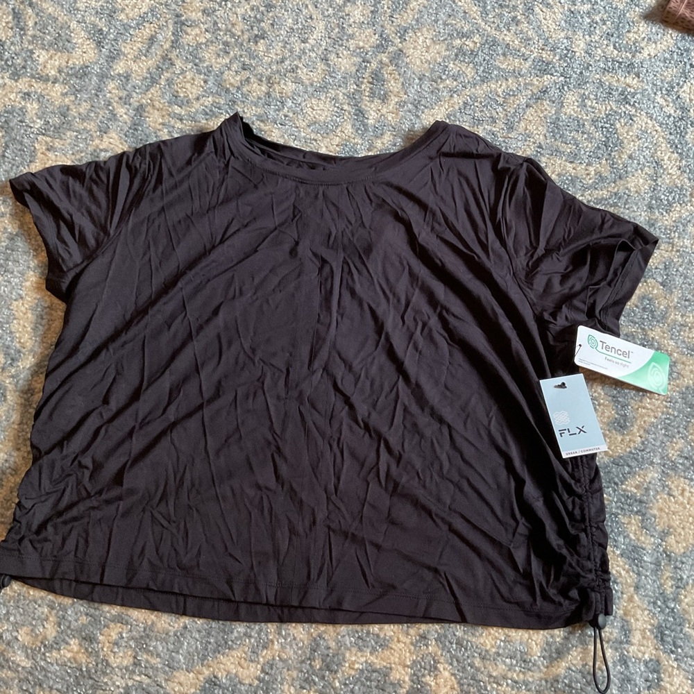 Women's Black Short-Sleeve FLX Tencel Blend Top